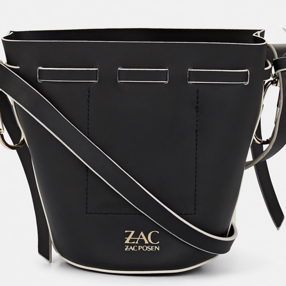 ✨FLASH SALE!!!✨ZAC POSEN NWT! DRAWSTRING LEATHER Bucket BAG - Picture 3 of 8